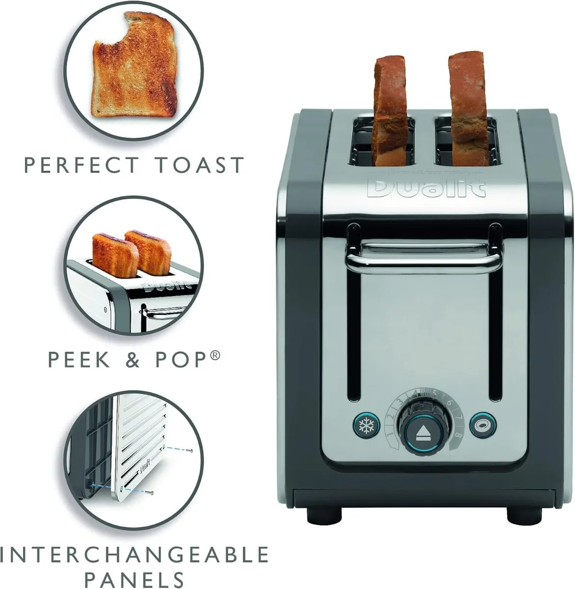 Architect 2 Slice Toaster Brushed Stainless Steel - Image 2