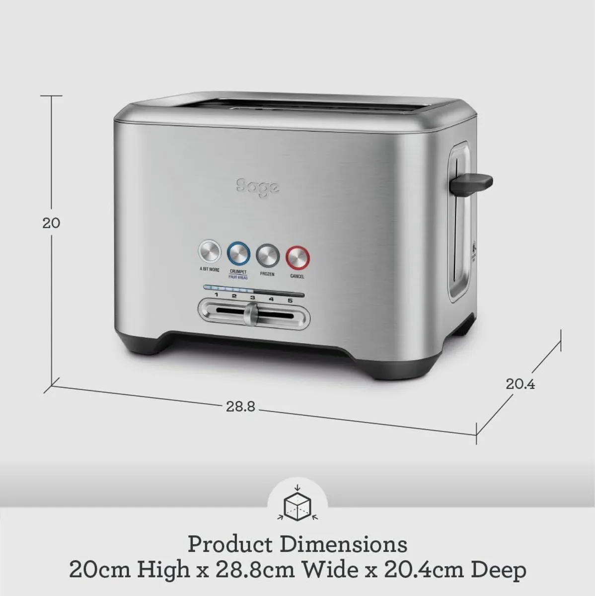 a Bit More' 2 Slice Toaster Wide Slots - Image 3