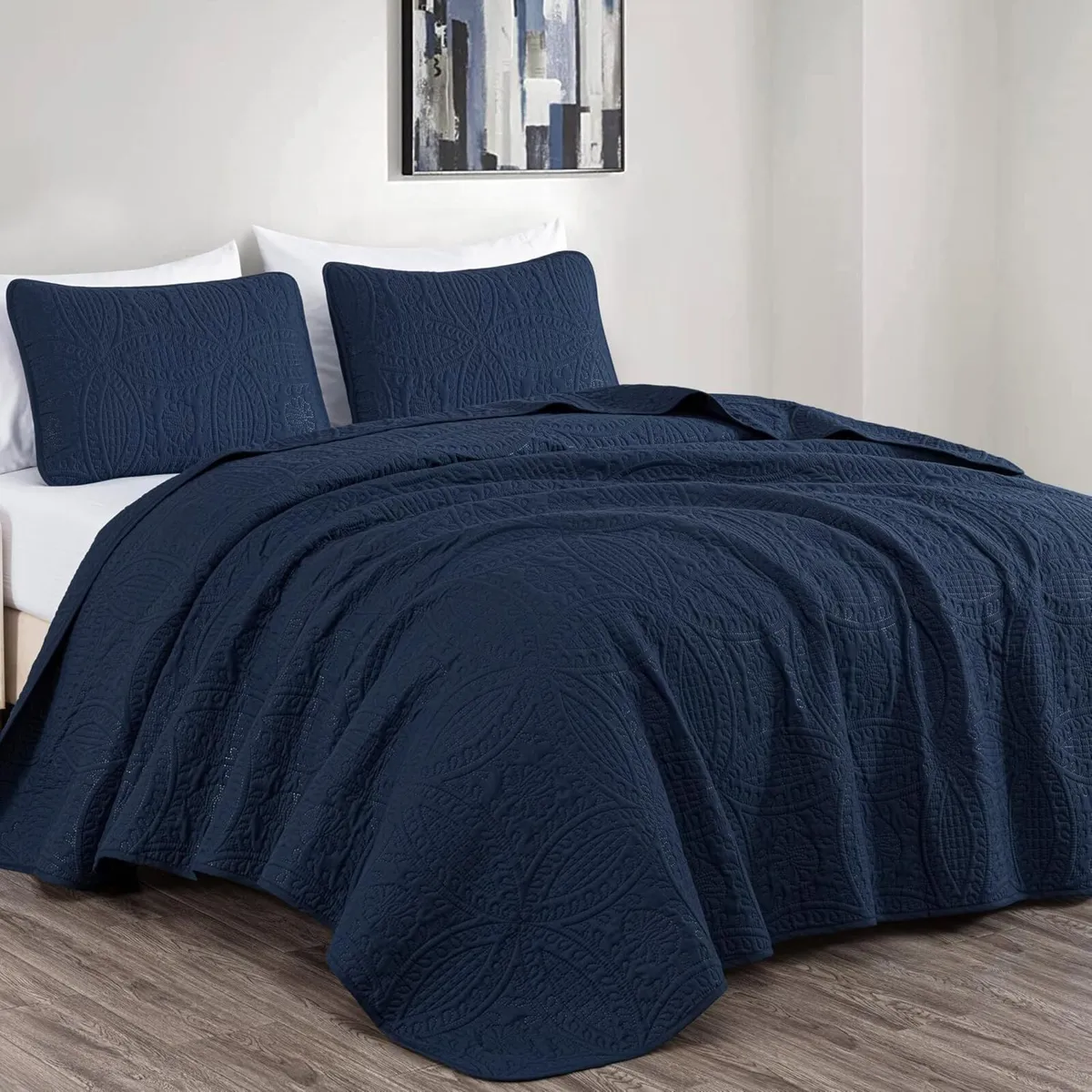 Austin 3-Piece Bedspread Set Microfiber King - Image 1