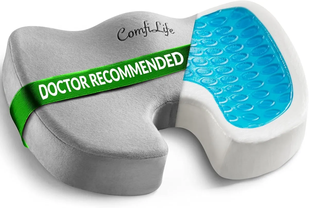 Gel-Enhanced Non-Slip Coccyx Memory Foam Seat - Image 1