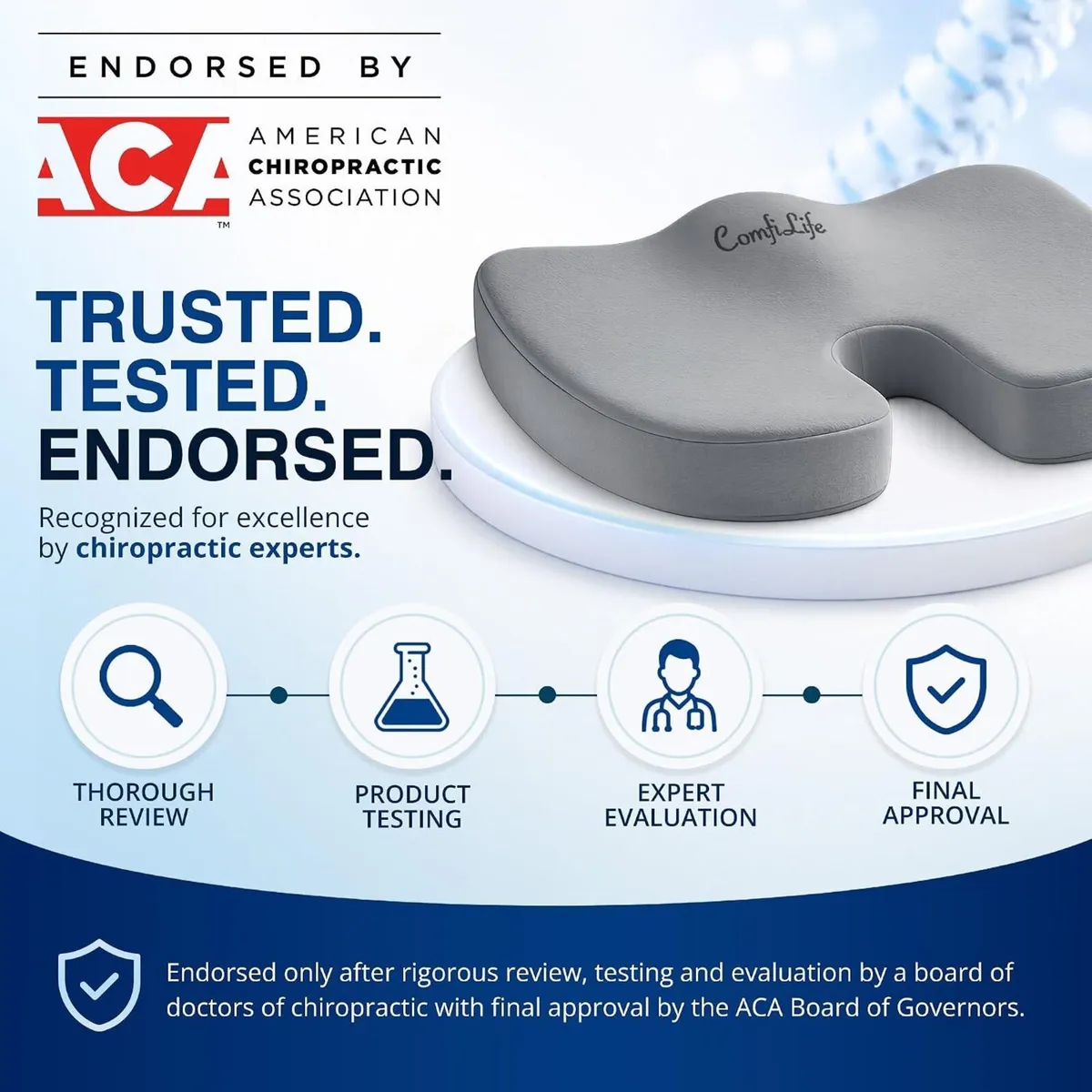 Gel-Enhanced Non-Slip Coccyx Memory Foam Seat - Image 3