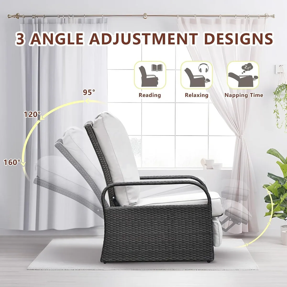 Sun Loungers for Garden Aluminium Recliner Chair - Image 3