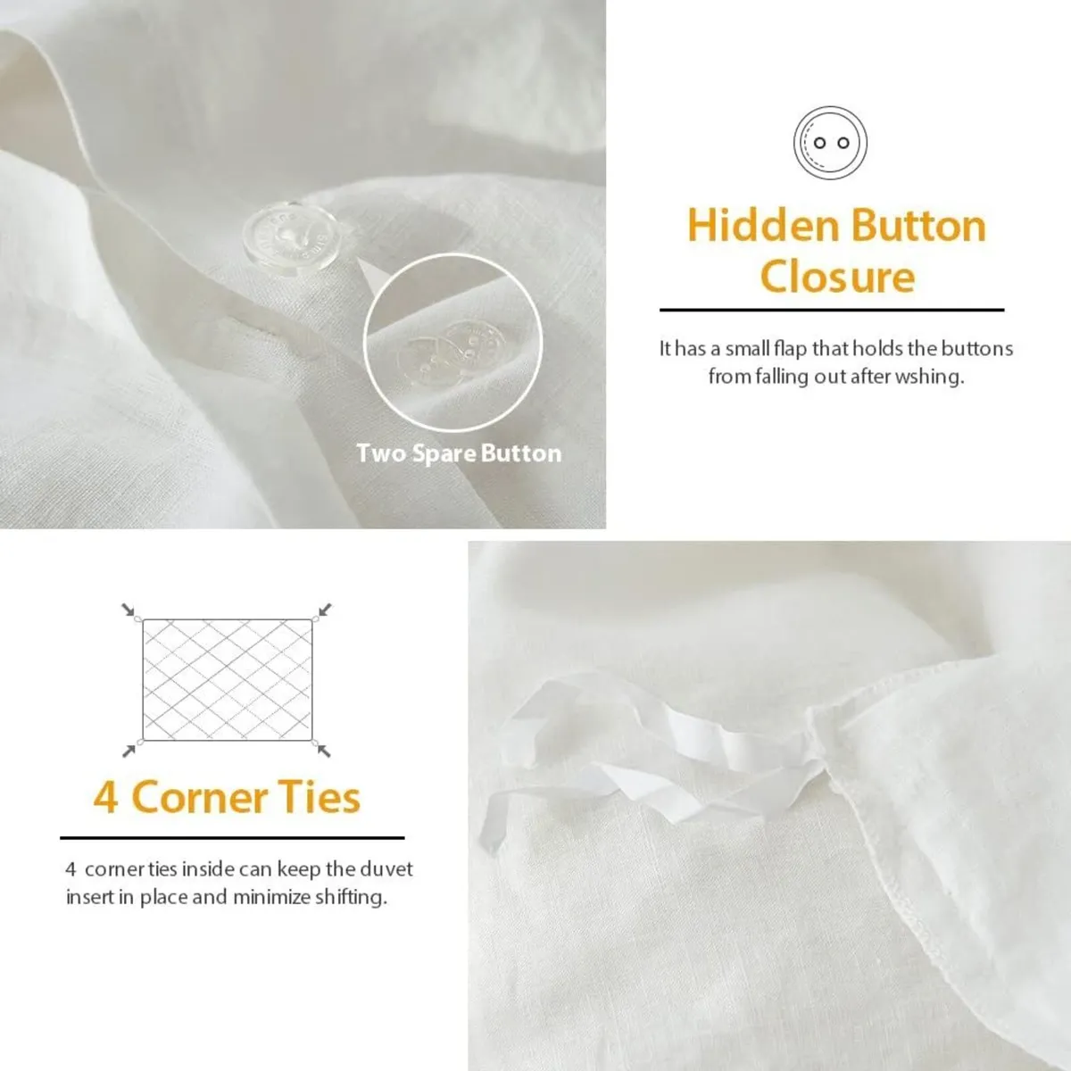 Super King Duvet Cover Set-100% Linen Cover-1 - Image 4