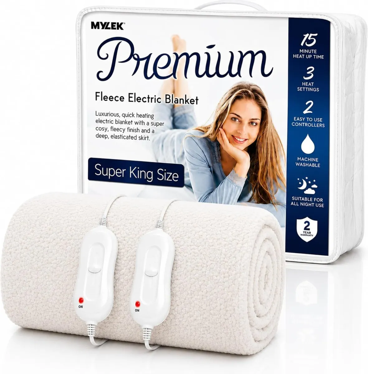Electric Blanket Superking Size Fleece X Dual - Image 1