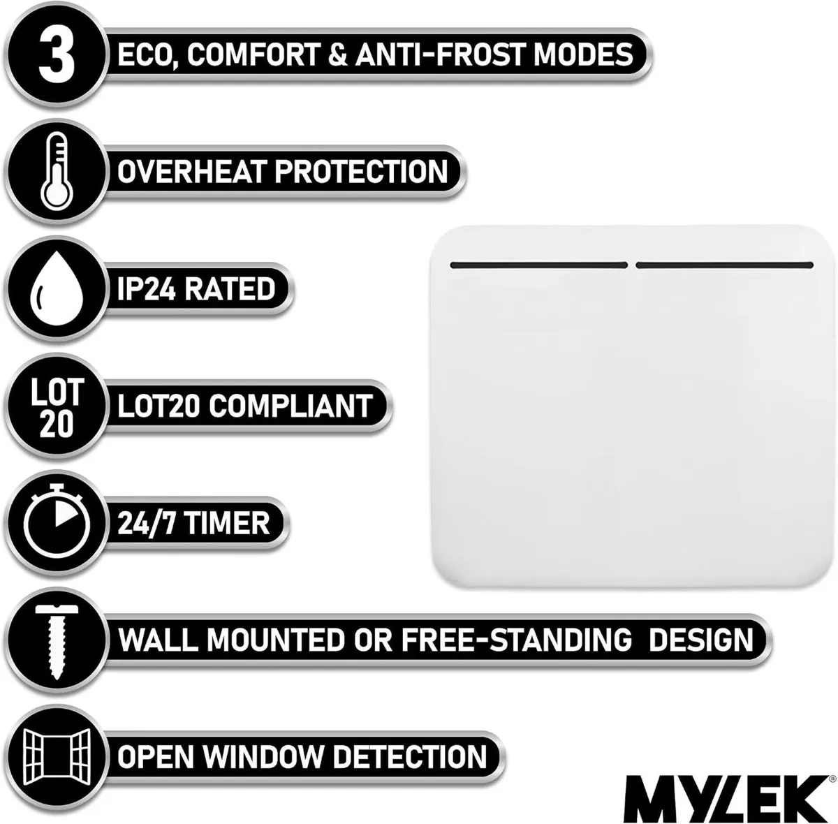 1KW Electric Panel Heater Wall Mounted Or - Image 2