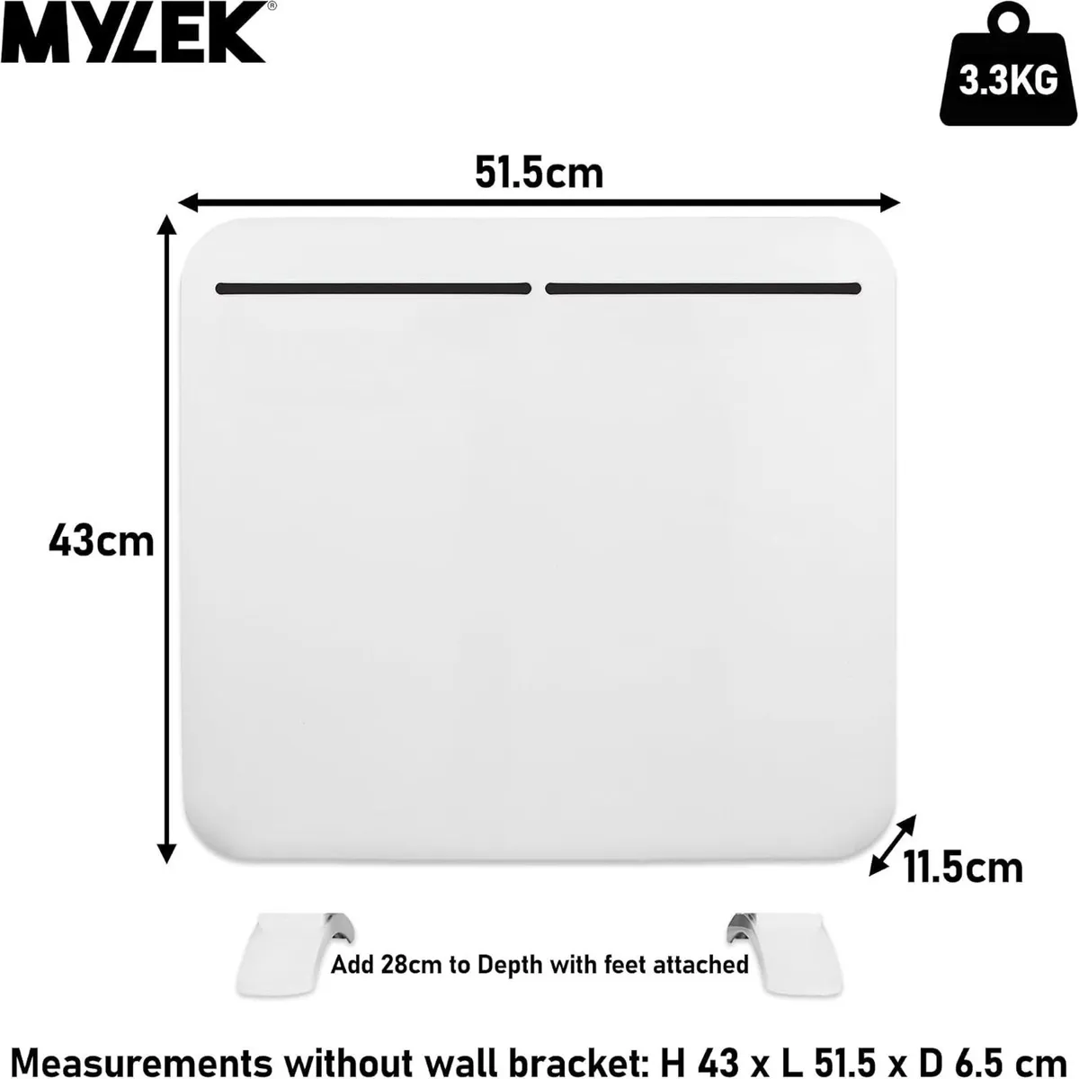 1KW Electric Panel Heater Wall Mounted Or - Image 3