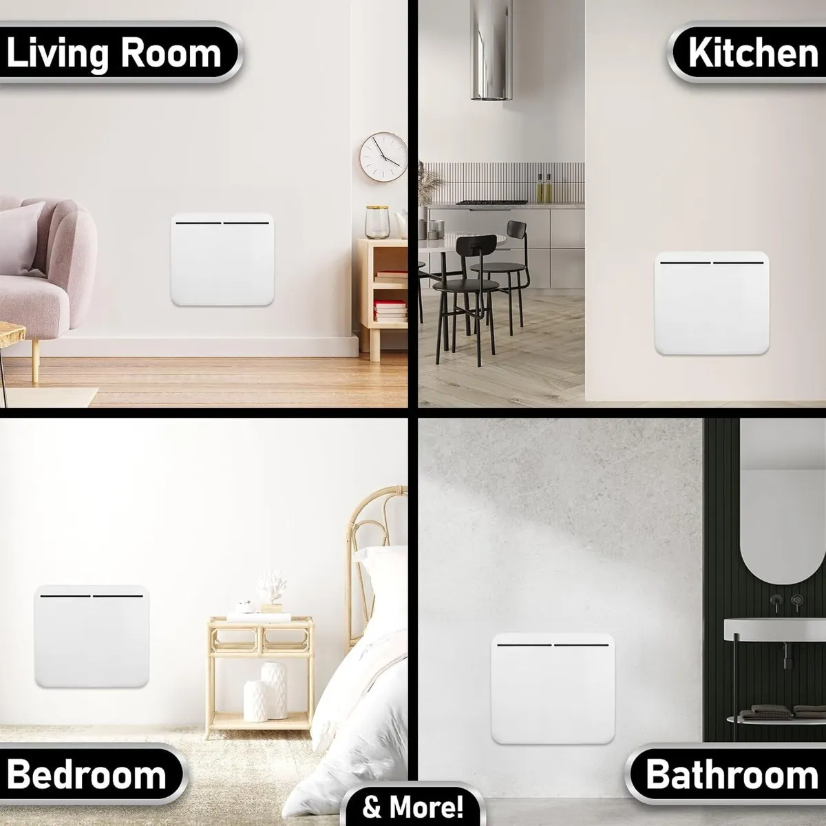 1KW Electric Panel Heater Wall Mounted Or - Image 4