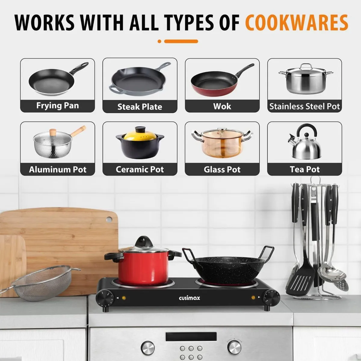 Double Electric Hob Portable Ceramic Hot Plate - Image 4