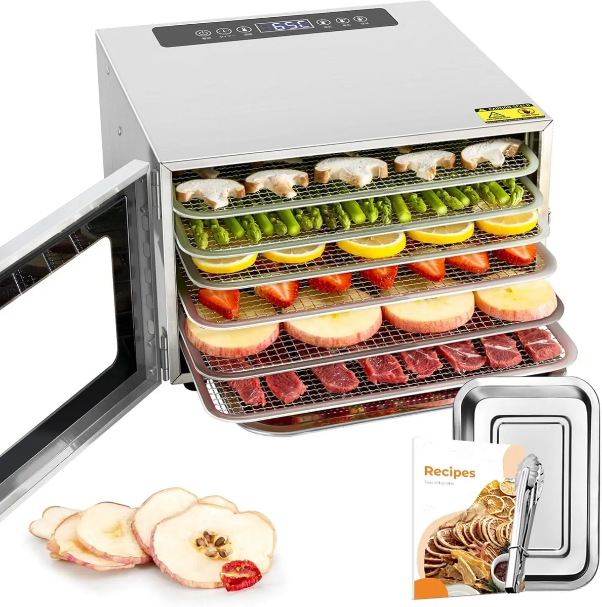 Stainless Steel Food Dehydrator 6 Tray Fruit Dryer - Image 1