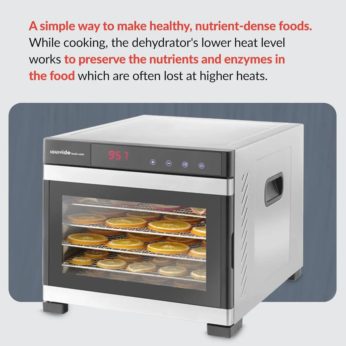 6-Tray Stainless Steel Food Dehydrator By Hendi - Image 4