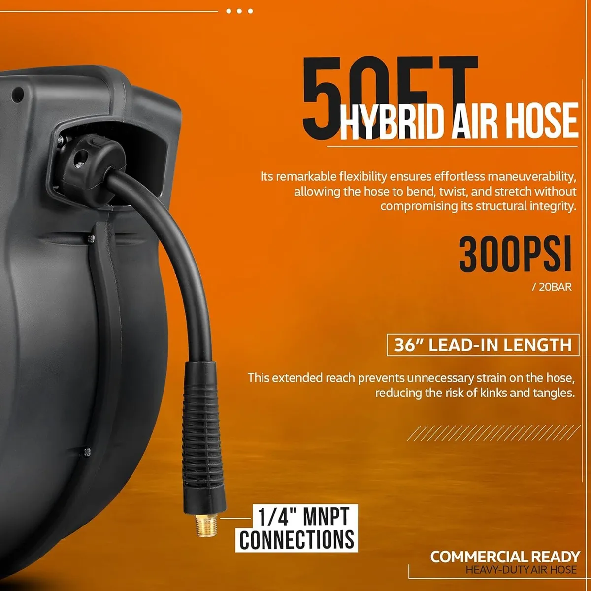 Retractable Air Hose Reel 3 8in X 15m - Image 2