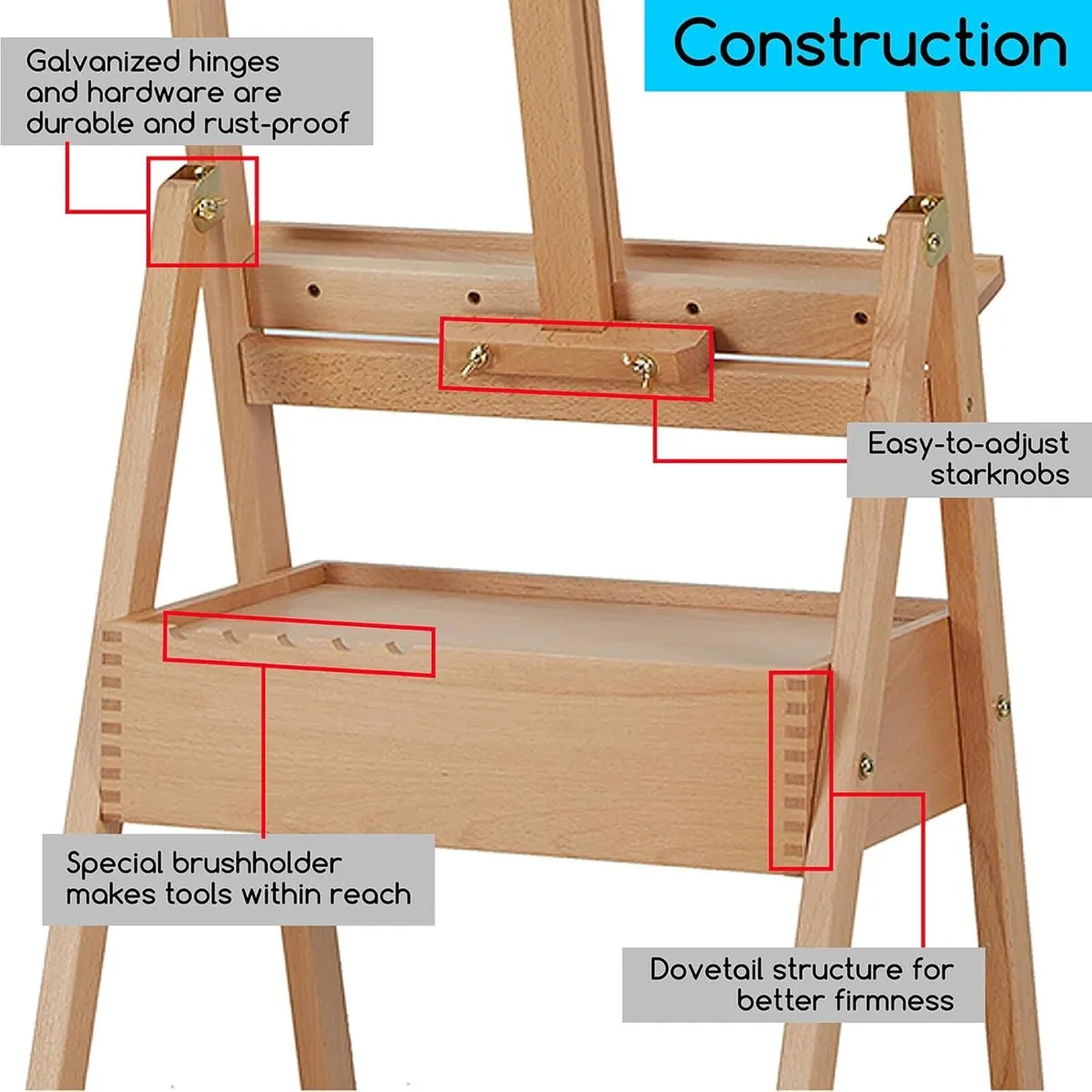 Studio H-Frame Easel with Art Supply Storage - Image 4