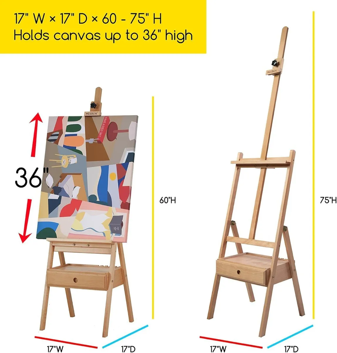 Studio H-Frame Easel with Art Supply Storage - Image 2