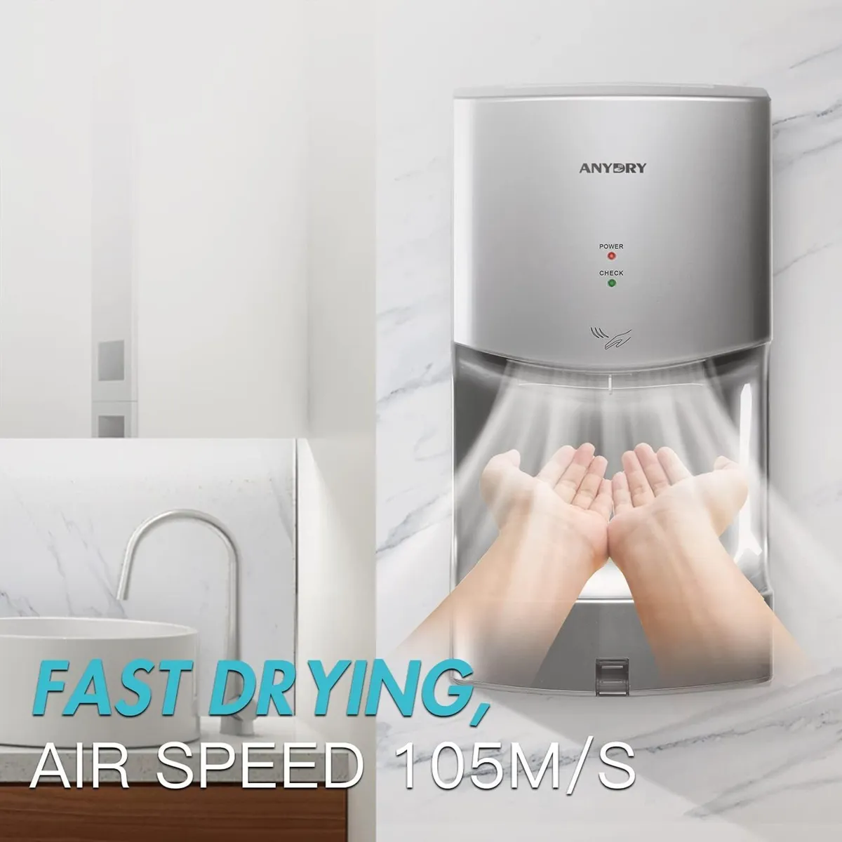 2630ts Hand Dryer Wall Mounted High Speed - Image 2