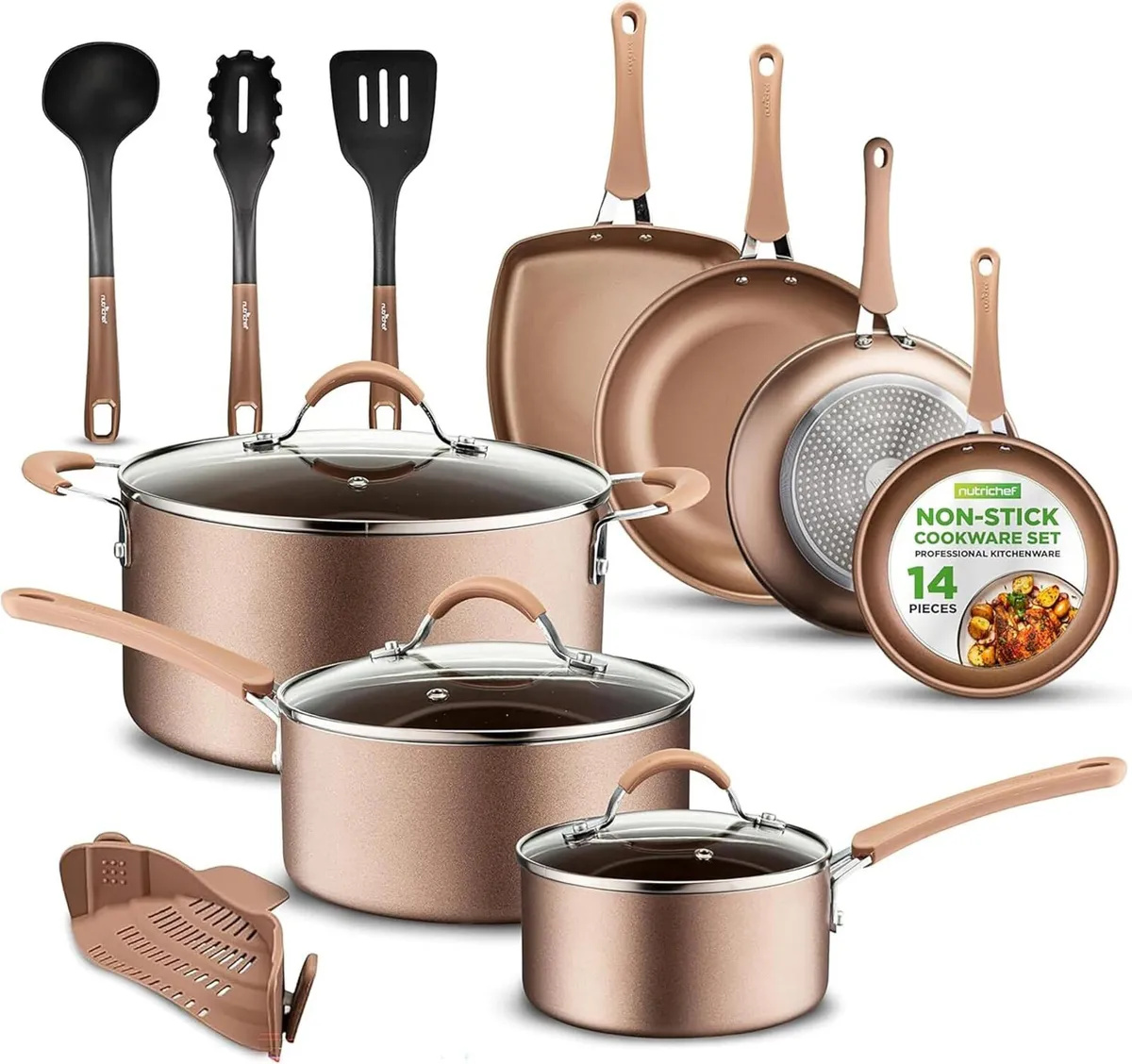 Pots and Pans Set Stackable Ceramic Non Stick - Image 1