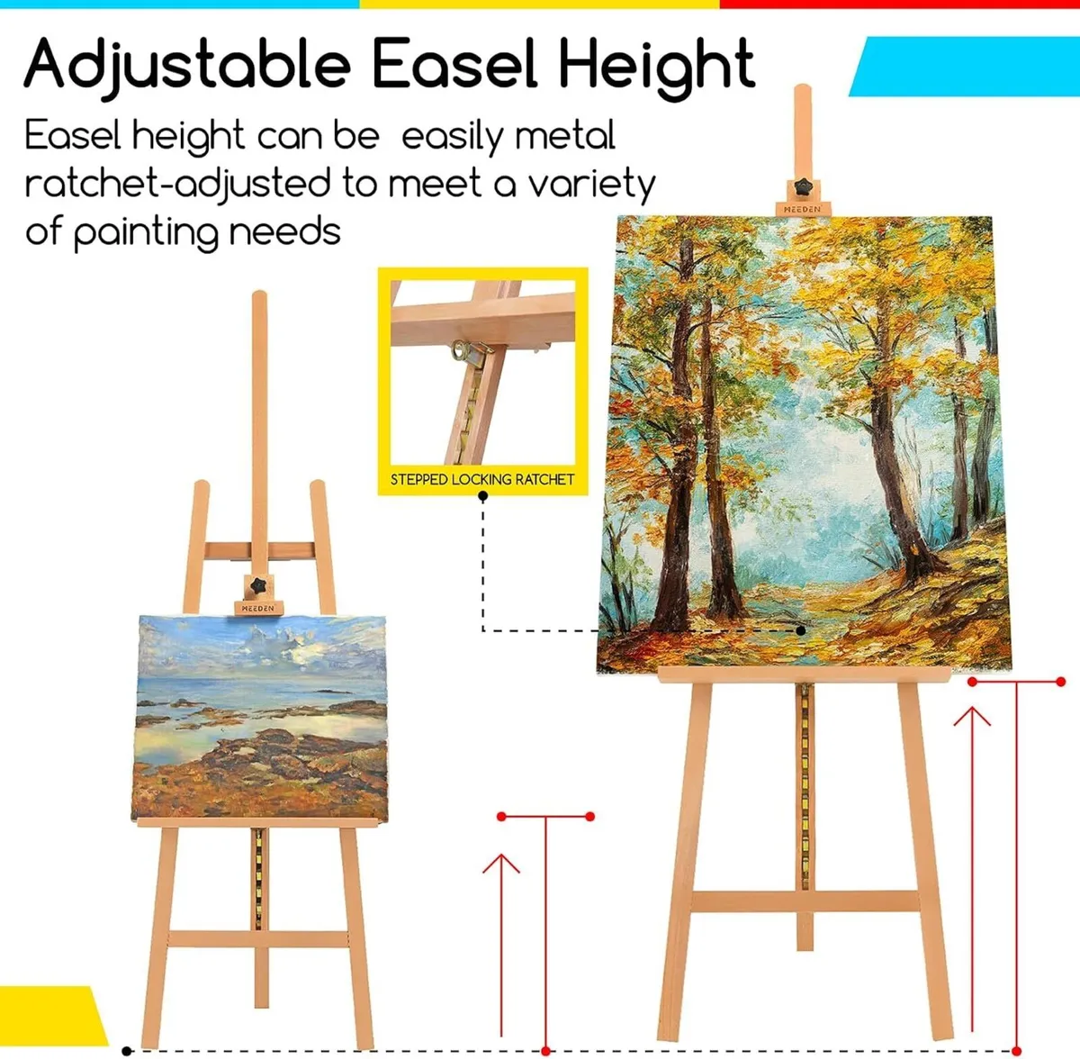 Large Basic Studio Easel: Solid Beechwood Hold - Image 3
