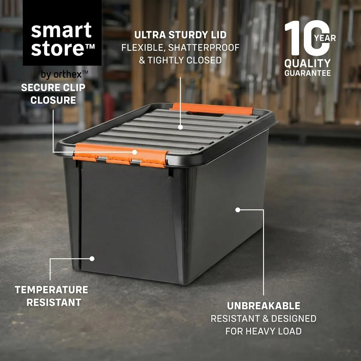 Plastic Storage Boxes with Lids 49L 4-Pack - Image 3