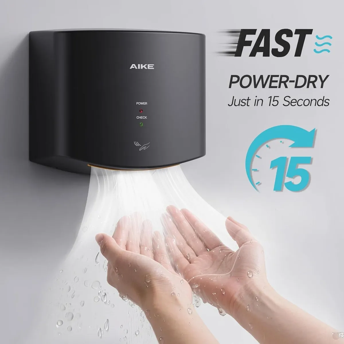 Alke Air Wiper Compact Hand Dryer for Bathrooms - Image 2