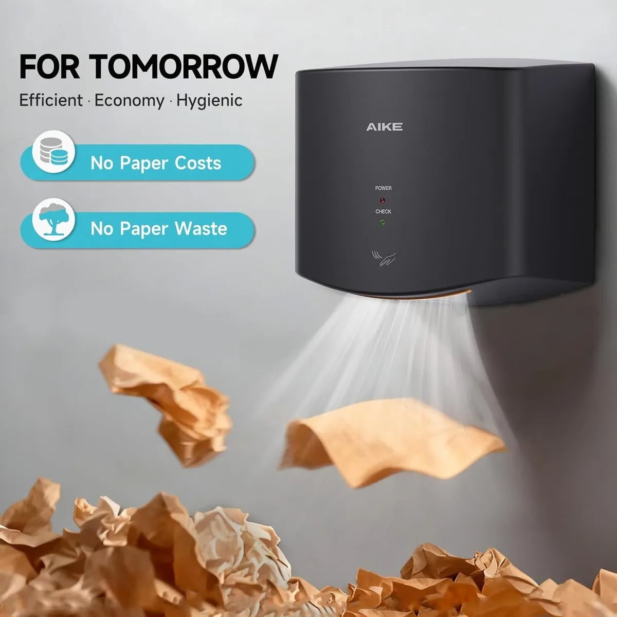 Alke Air Wiper Compact Hand Dryer for Bathrooms - Image 3