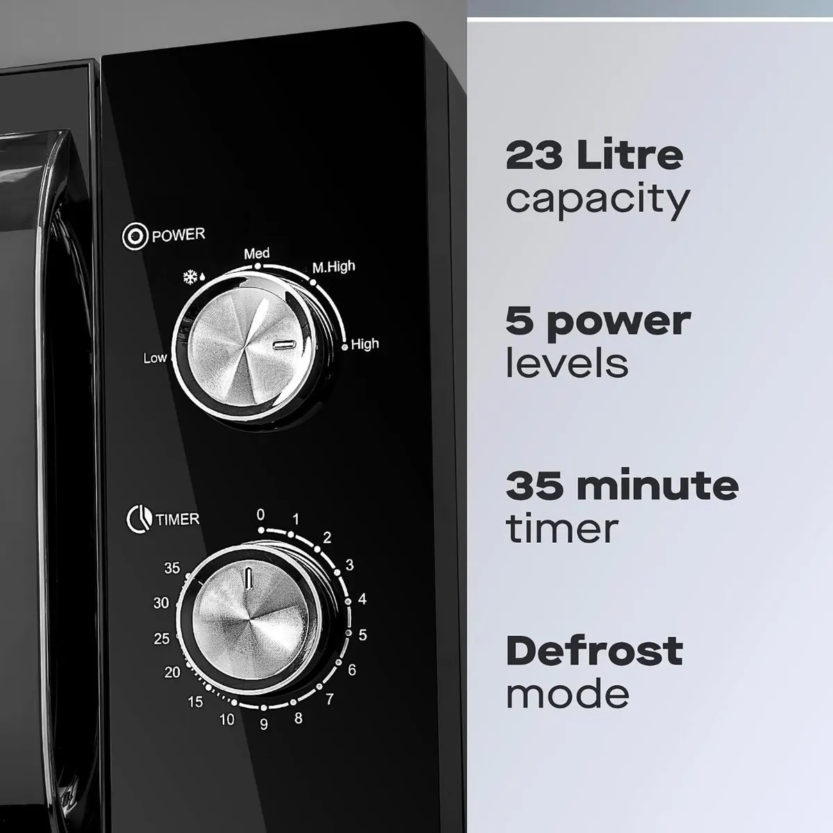 800W 23L Microwave Manual 35 Minute Timer 5 - Image 2