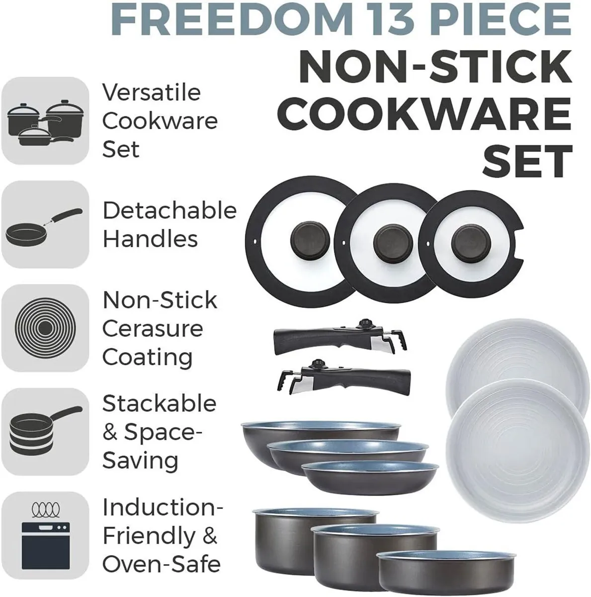 T800200 Cookware Set with Ceramic Coating - Image 2