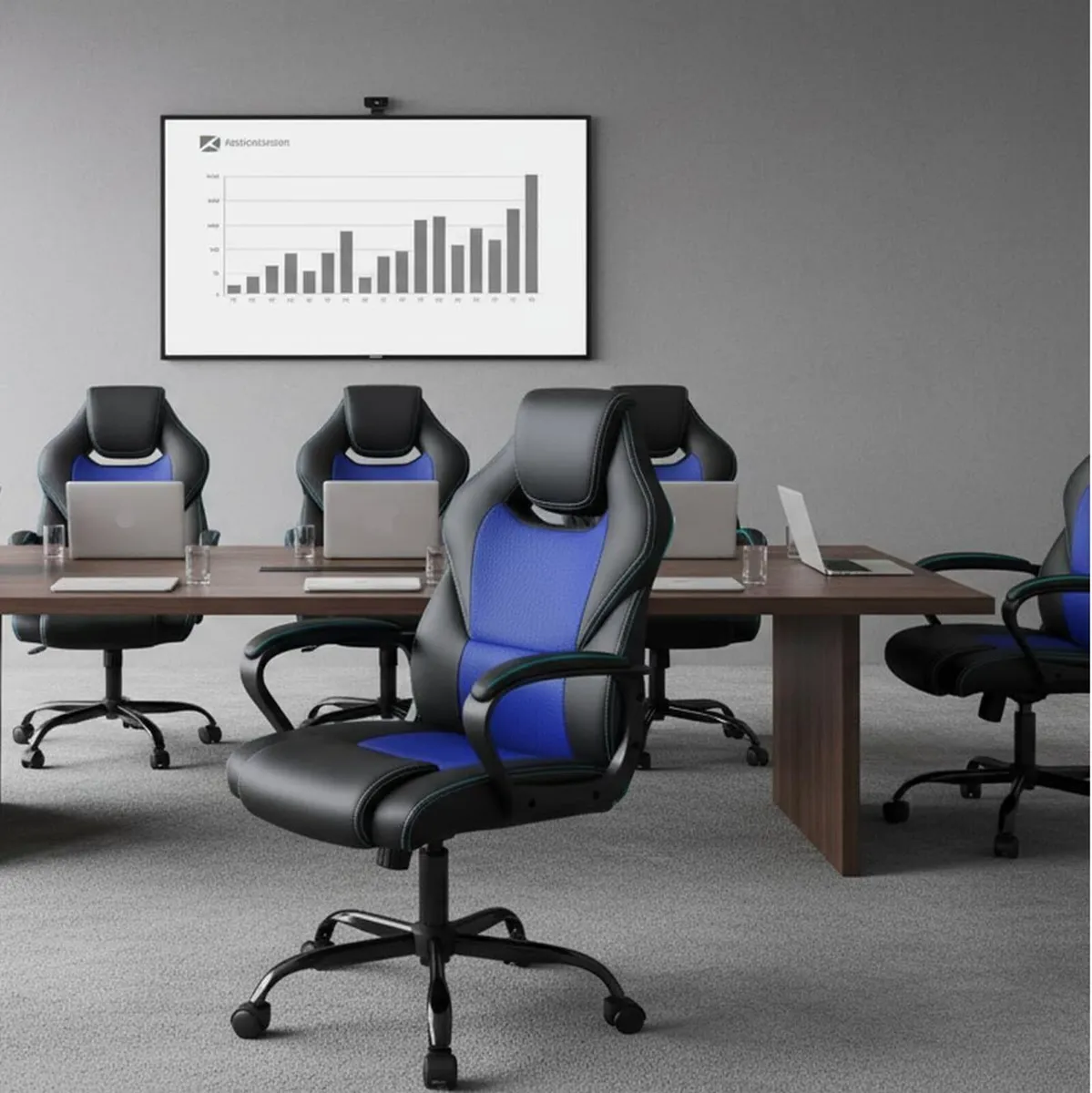 Office Chair PU Leather Ergonomic Computer Desk - Image 2