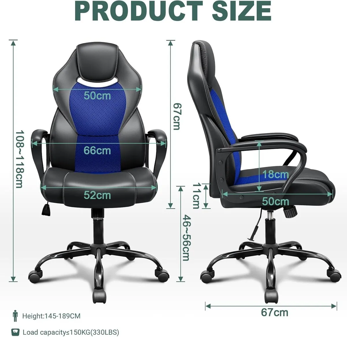 Office Chair PU Leather Ergonomic Computer Desk - Image 3