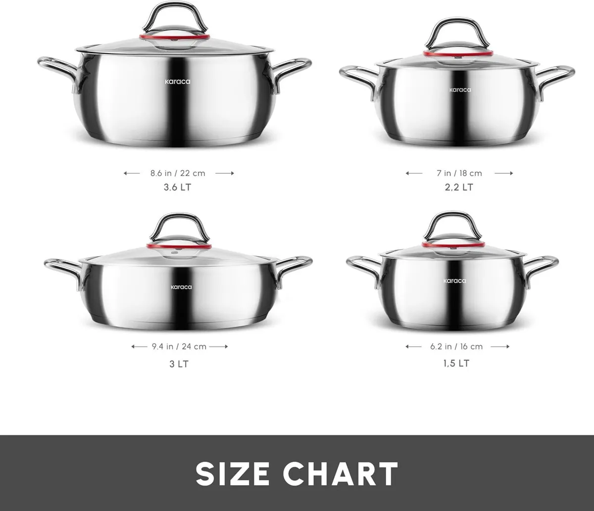 Emirgan 8-Piece Stainless Steel Pots Set - Image 2