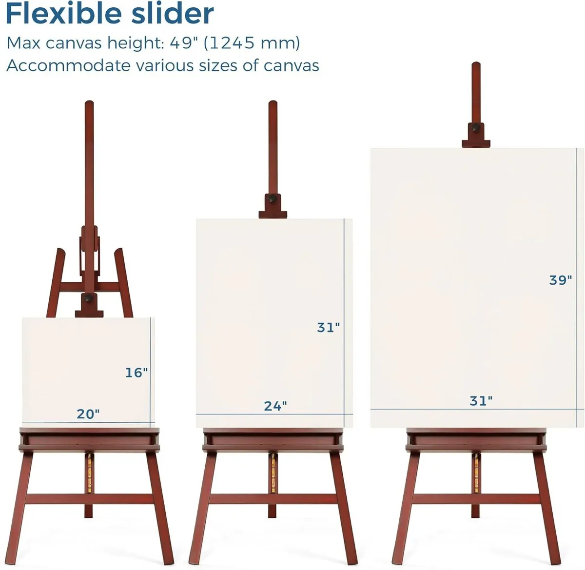 Inclinable A-Frame Easel for Painting Display - Image 3