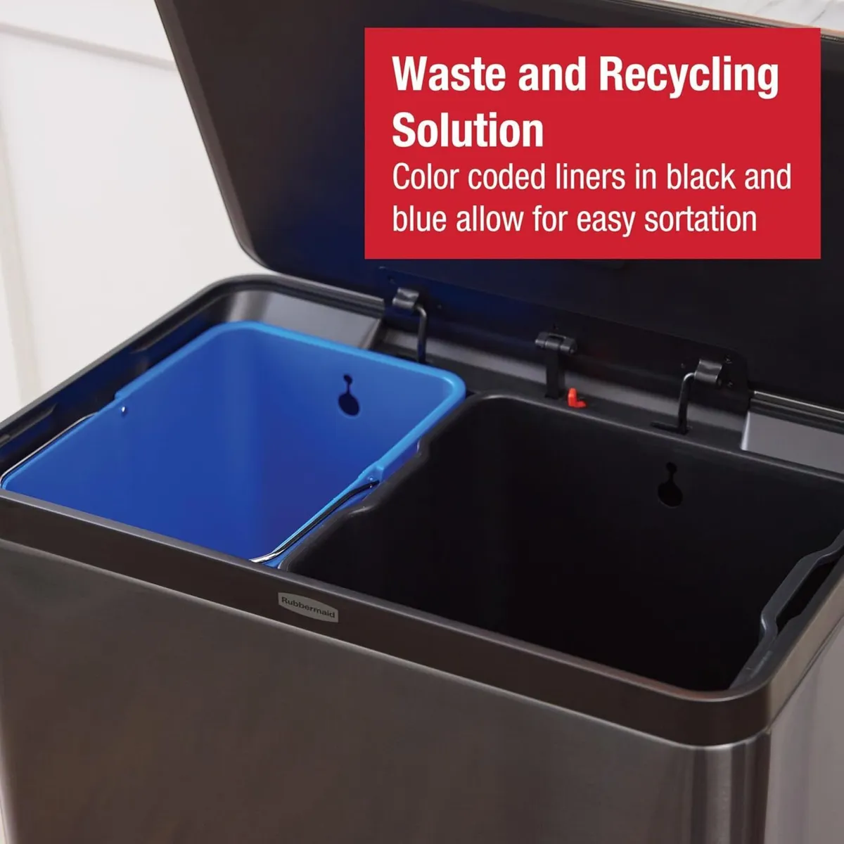 Elite Stainless Steel Metal Step-On Bin 60L - Image 2