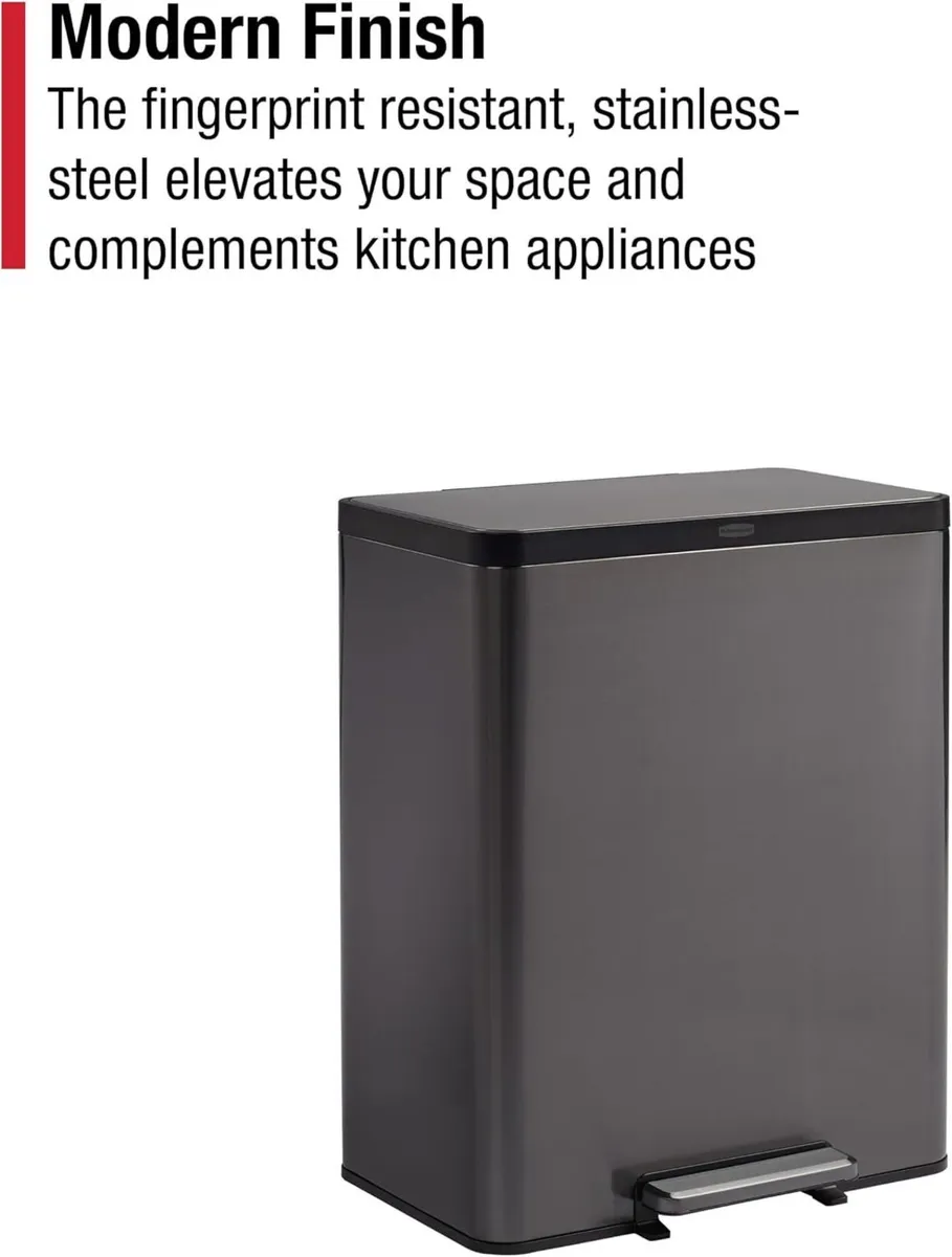 Elite Stainless Steel Metal Step-On Bin 60L - Image 4