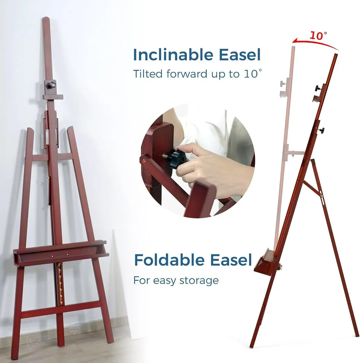 Inclinable A-Frame Easel for Painting Display - Image 4