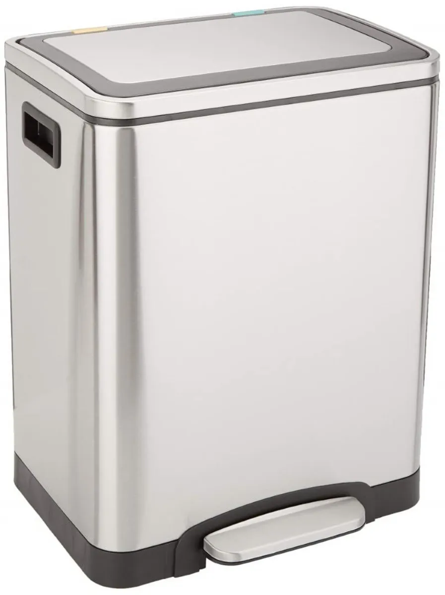 Rectangular Recycling Rubbish Bin with 2 - Image 1
