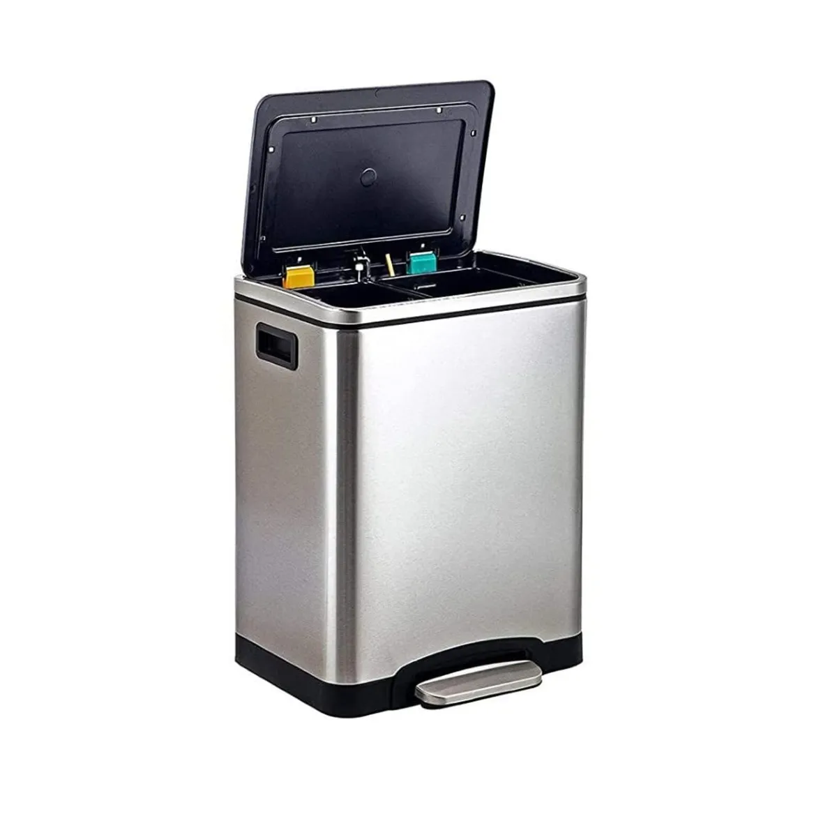 Rectangular Recycling Rubbish Bin with 2 - Image 2