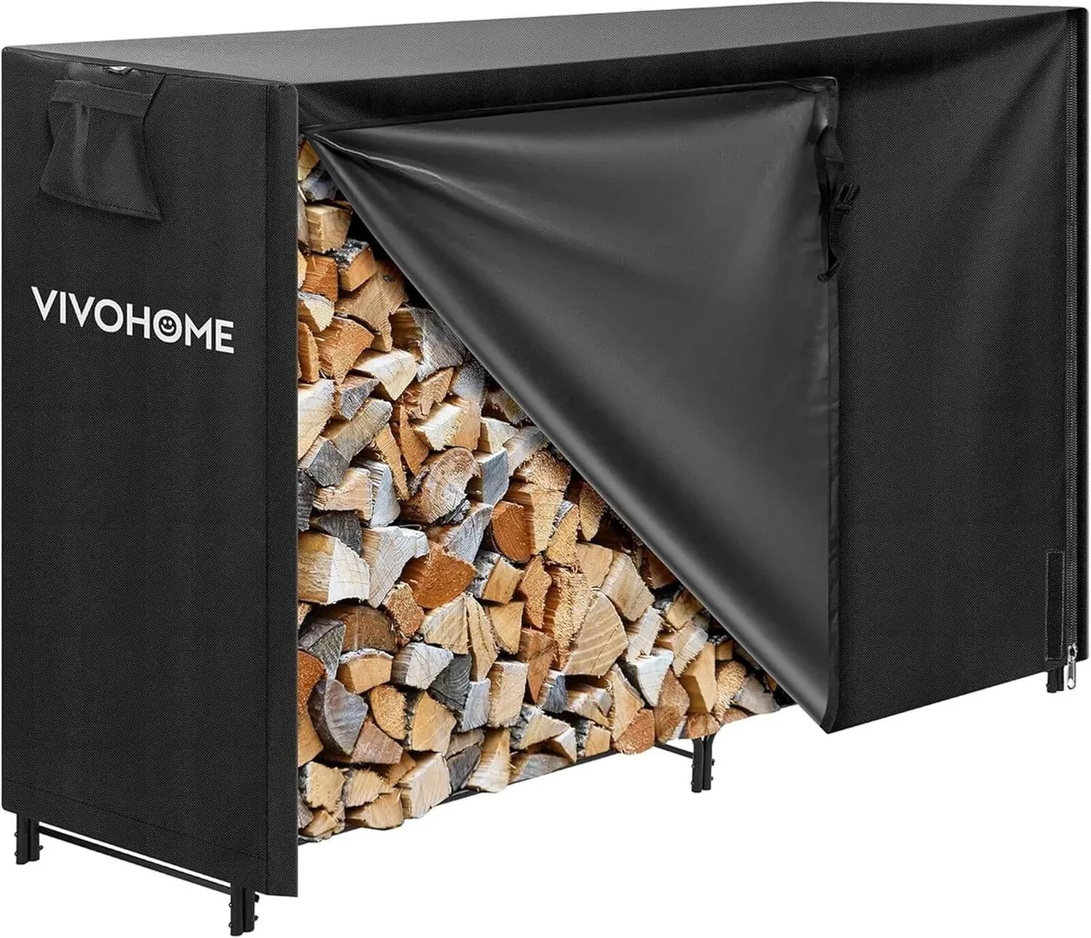 5FT Heavy Duty Firewood Rack with Cover Combo - Image 1