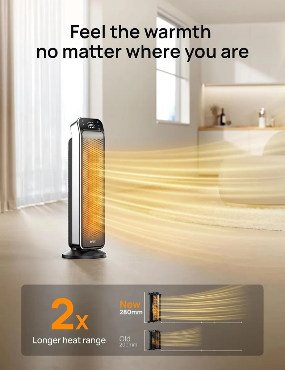 25 Inch Electric Heaters for Home Oscillating Fan - Image 3