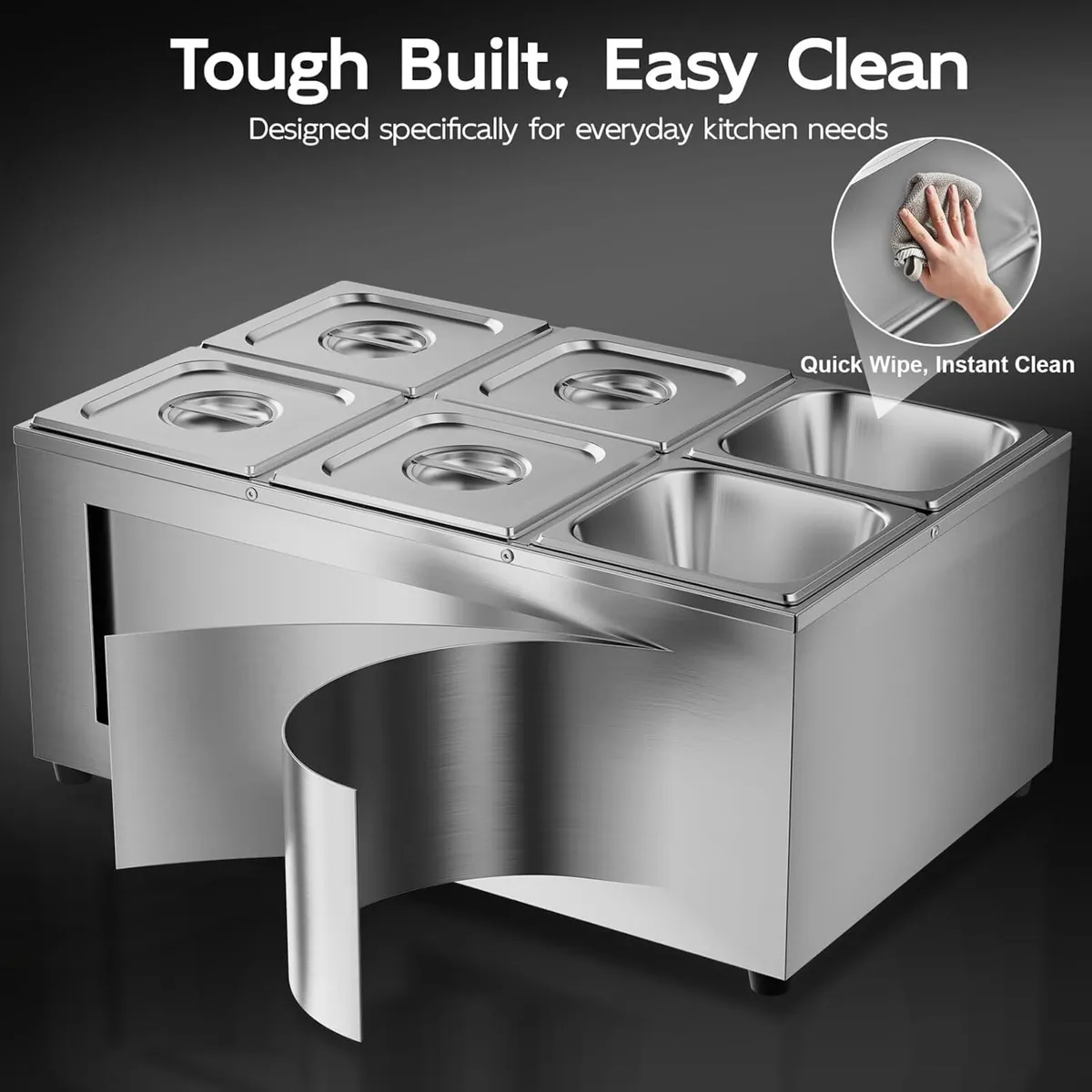 Commercial Bain Marie 1500W Stainless Steel - Image 3