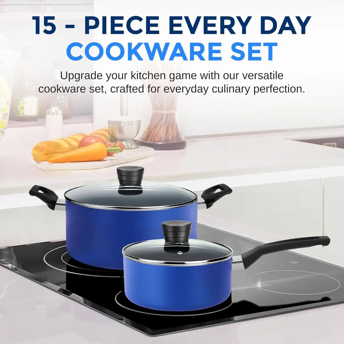 Non Stick Pots and Pans Set - Induction (15 Piece) - Image 2