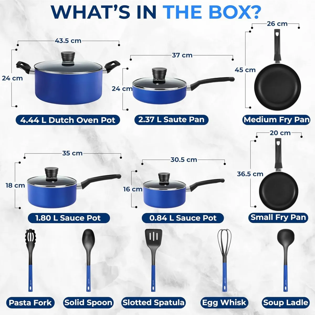 Non Stick Pots and Pans Set - Induction (15 Piece) - Image 3