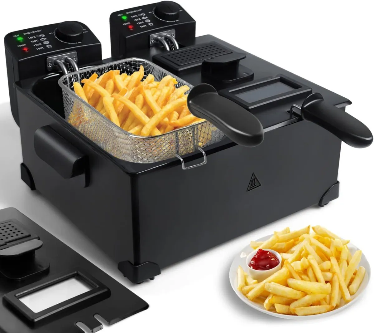 6L Dual Tank Deep Fat Fryer Stainless Steel - Image 1