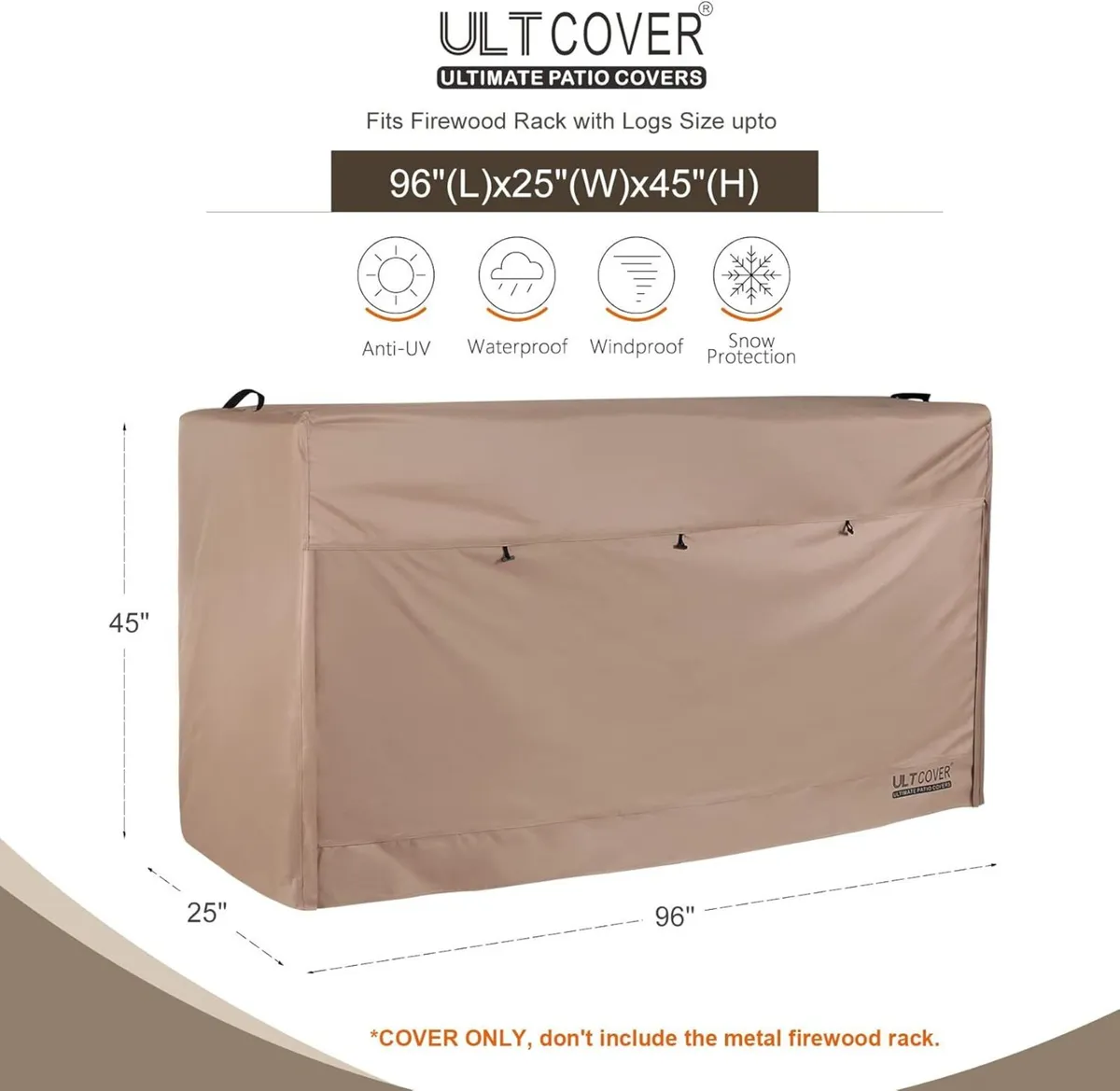 Waterproof Firewood Racks Cover 8 Feet - Image 2