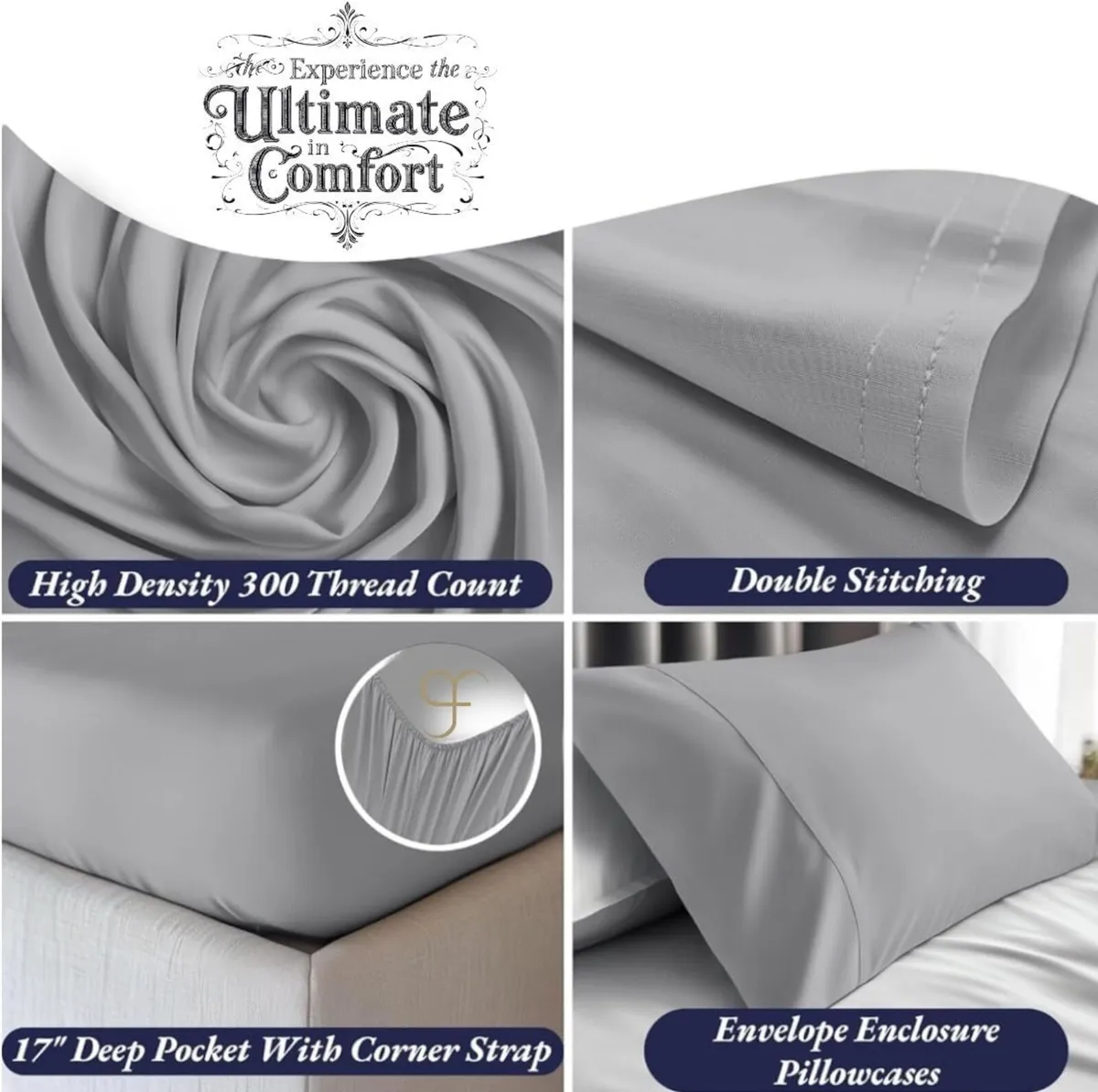 100% Organic Bamboo Bedding Set 300tc Luxurious - Image 3