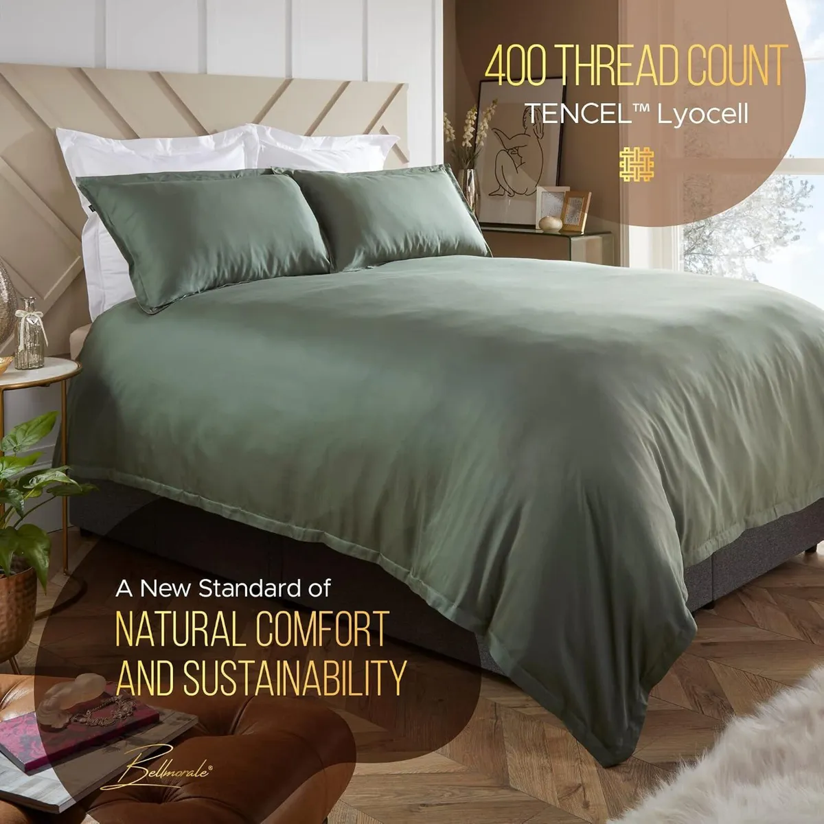 Eucalyptus Silk Bed Set 400 Thread Count Luxury - Image 2