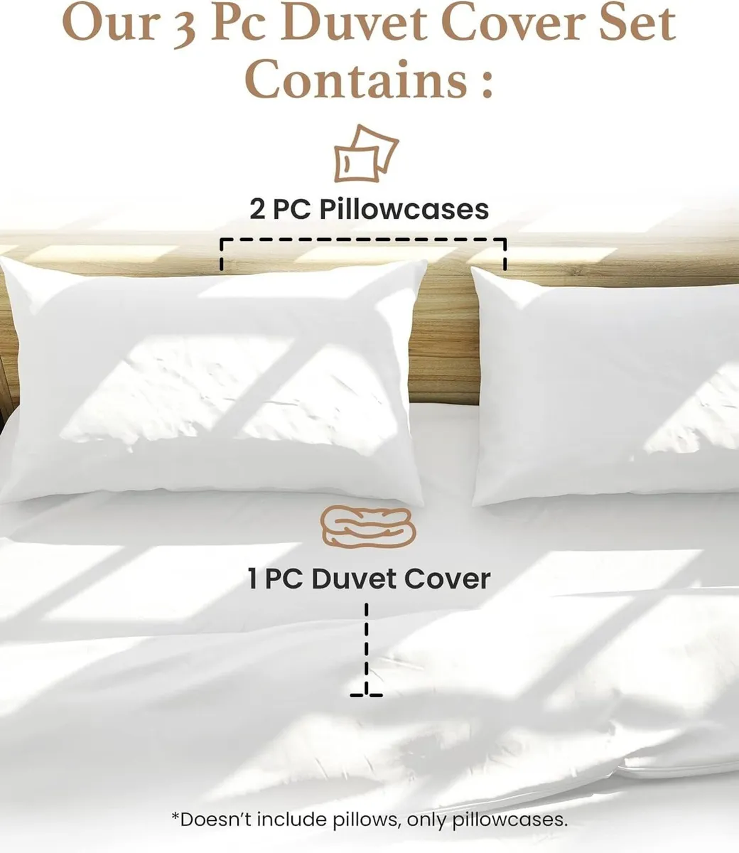 100% Egyptian Cotton Super King Size Duvet Cover - Image 2