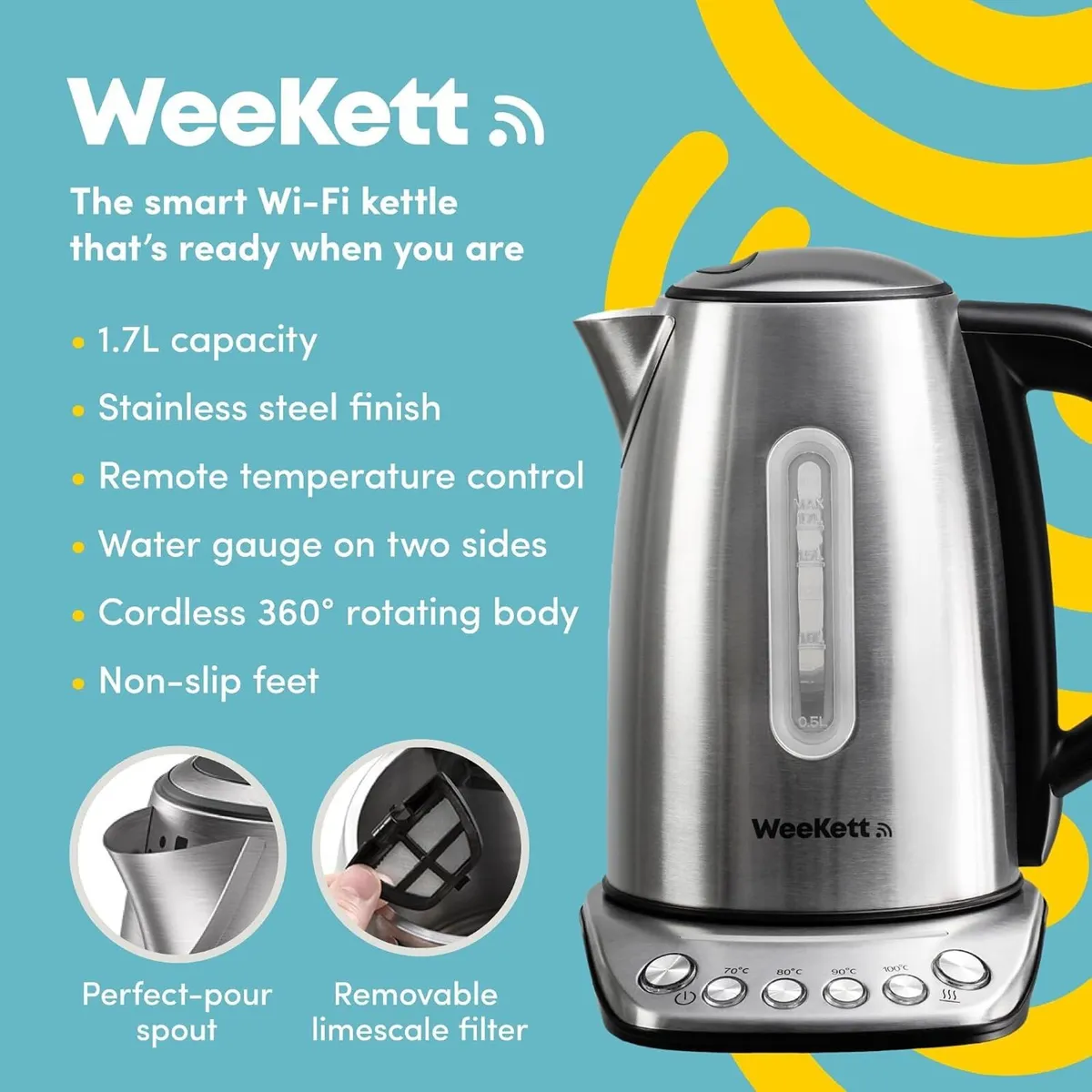 Alexa Smart Kettle Temperature Control 1.7L - Image 2