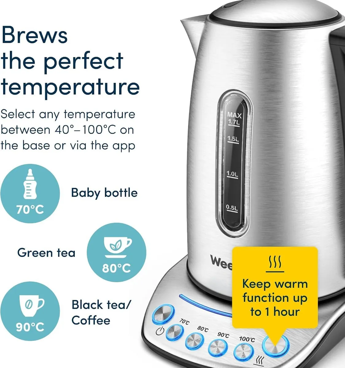 Alexa Smart Kettle Temperature Control 1.7L - Image 4