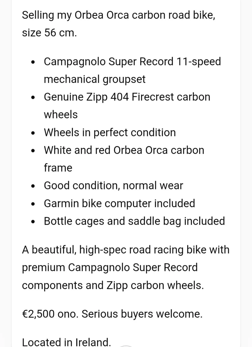 Orbea road bike - Image 1