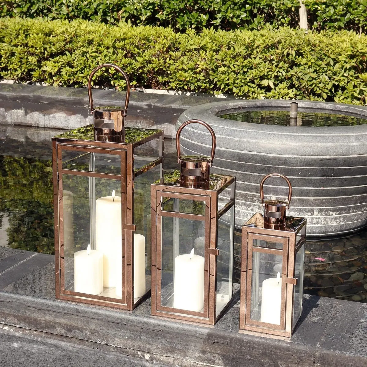 Rose Stainless Steel Candle Lanterns 48 38 30 - Image 2