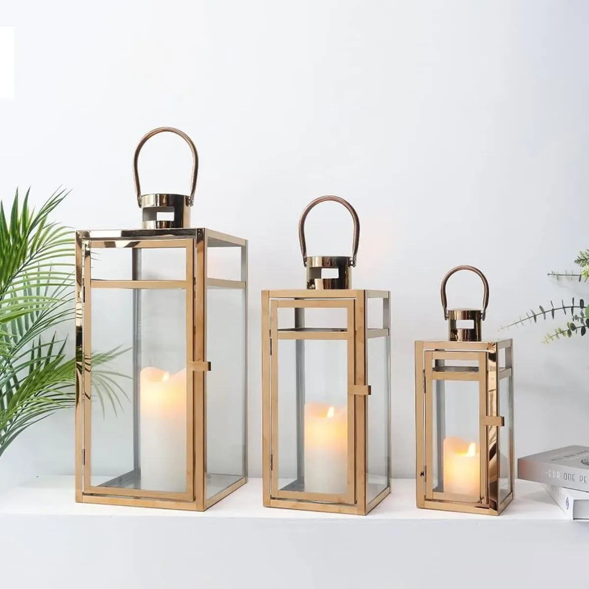 Rose Stainless Steel Candle Lanterns 48 38 30 - Image 3
