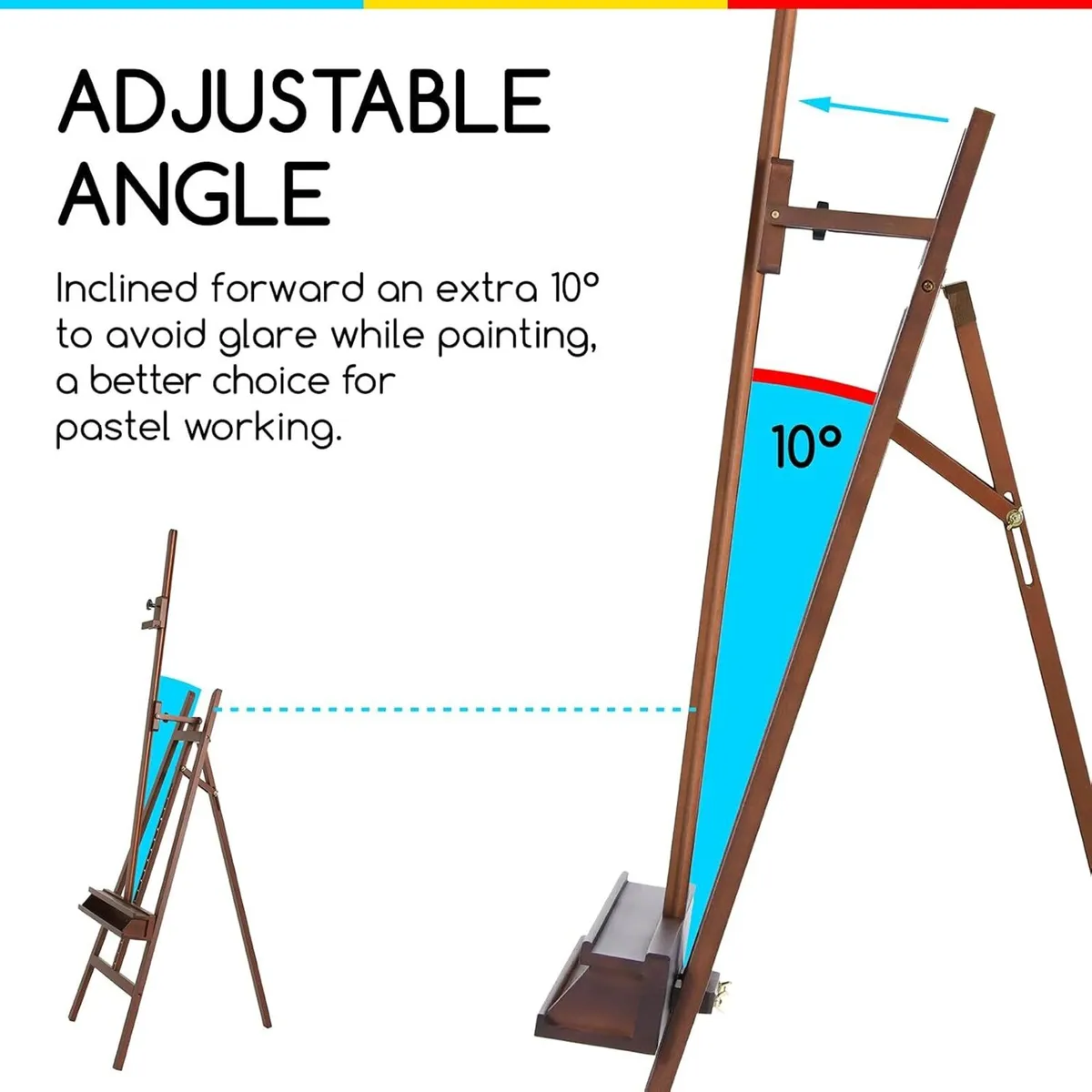 Large Painters Easel Adjustable Solid Beech Wood - Image 3